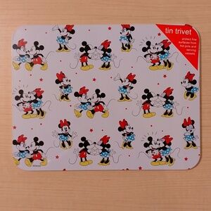Mickey Minnie Mouse Metal Tin Cork Trivet Hot Plate